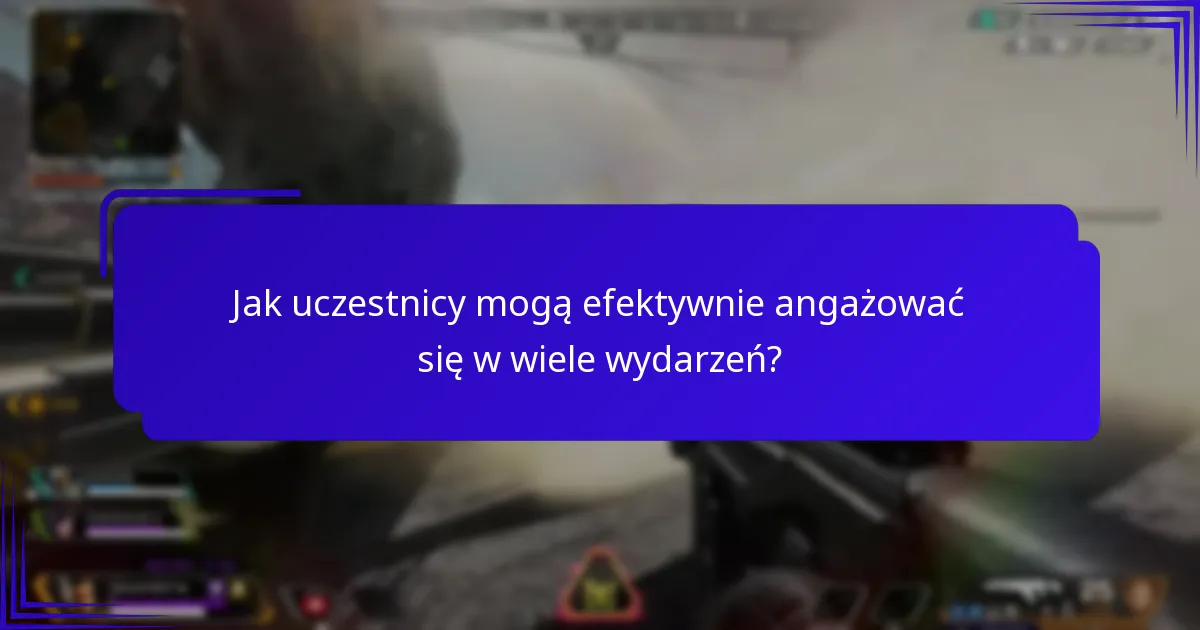 Jak uczestnicy mogą efektywnie angażować się w wiele wydarzeń?