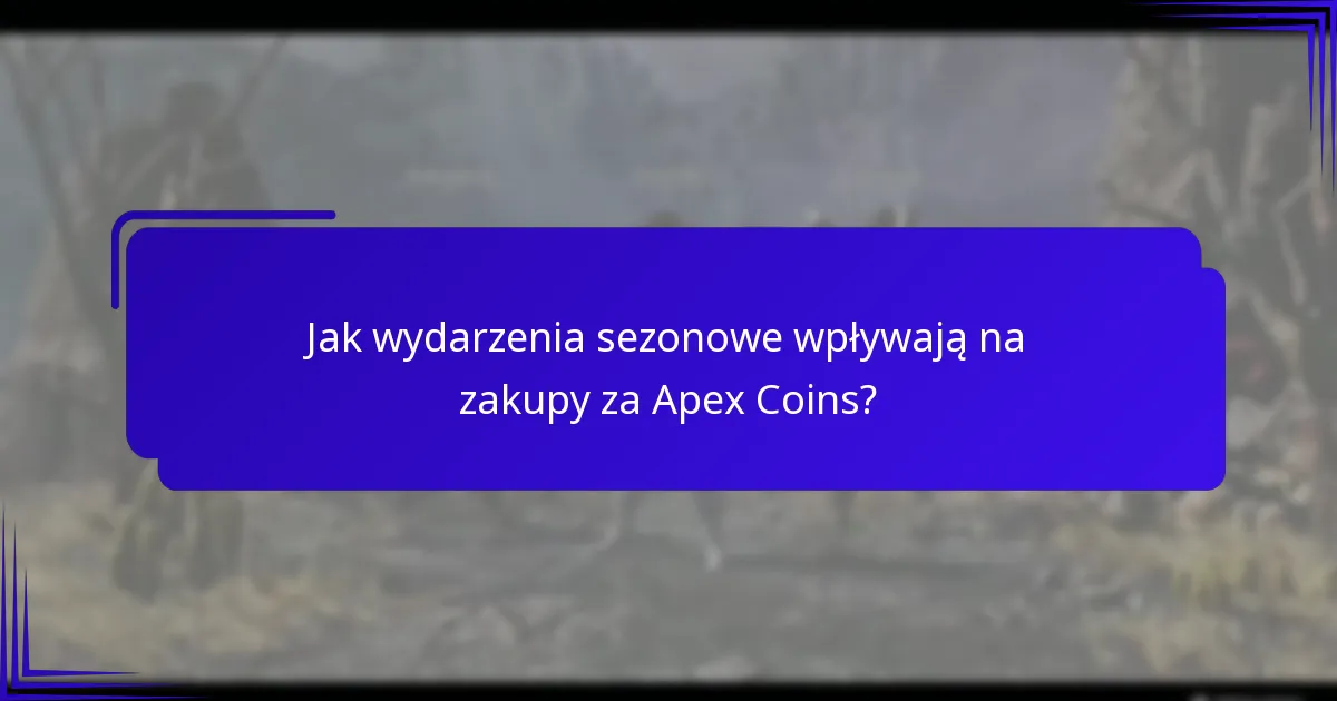 Jak wydarzenia sezonowe wpływają na zakupy za Apex Coins?