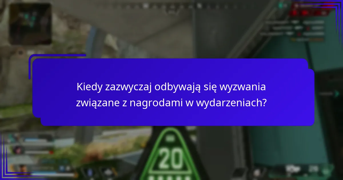 Kiedy zazwyczaj odbywają się wyzwania związane z nagrodami w wydarzeniach?